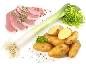 Fleisch, Sellerie und Kartoffeln