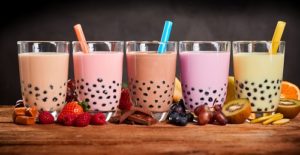 bubble tea in verschiedenen geschmackssorten