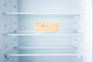 Käse im Kühlschrank.