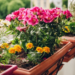 blumen auf dem balkon